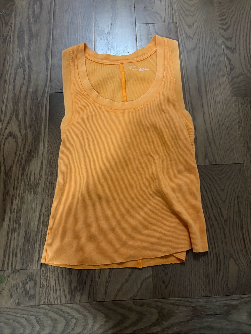 aerie Orange Ribbed Scoop Neck Tank